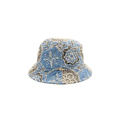 Doria 1905 Men's Blue Fabric Embroidery Bucket Hat
