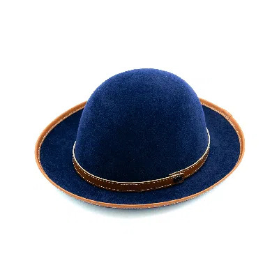 Doria 1905 Men's Blue Lapin Felt Rolling Hat