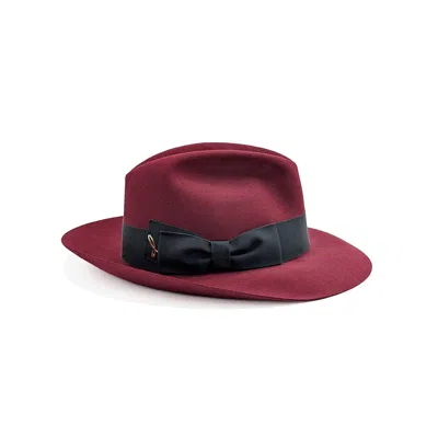 Doria 1905 Men's Copertino Red Smooth Lapin Felt Fedora Hat