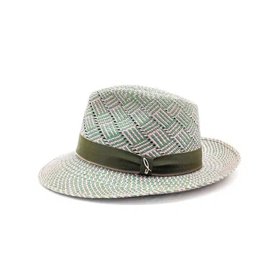 Doria 1905 Men's Green Panama Pasadores Medium Brim Hat