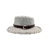 Doria 1905 Men's Grey Chalk Gray Smooth Lapin Felt Hat With Leather Strap In Gray