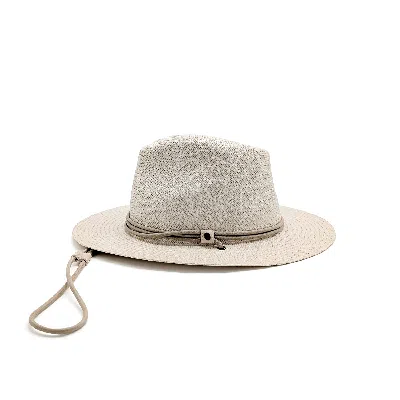 Doria 1905 Men's Neutrals Flat-brimmed Panama Brisa Drop Hat In Gray