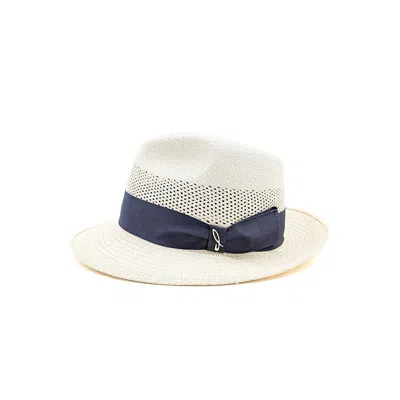 Doria 1905 Men's Neutrals / White Panama Hat Semicalado Jazz