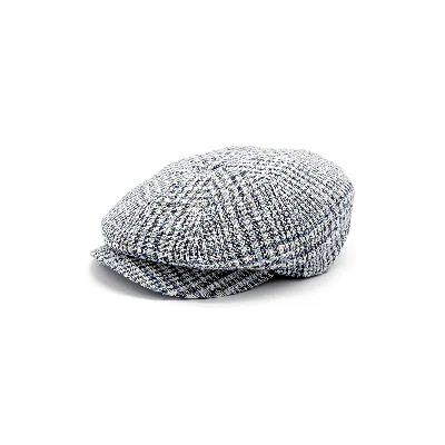 Doria 1905 Men's Prince-of-wales Fabric Irish Cap In Gray