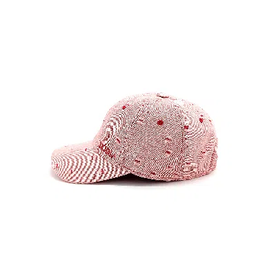 Doria 1905 Men's Red Denim Holes Baseball Cap
