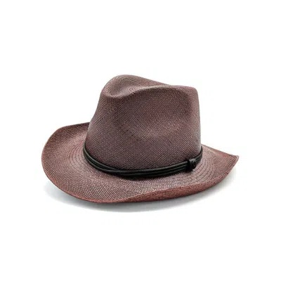 Doria 1905 Men's Red Panama Brisa Hat With Curved Brim
