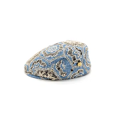 Doria 1905 Women's Blue Coppola With Embroidery