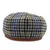 Doria 1905 Women's Bonnie - Check Fabric Beanie With Leather Trim In Multi