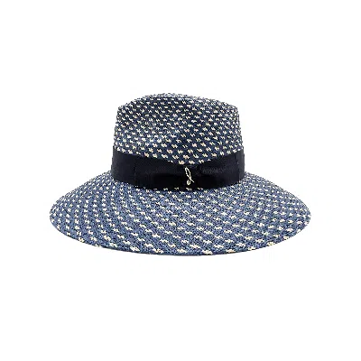 Doria 1905 Women's Panama Combinado Wide Brim Drop Hat In Blue