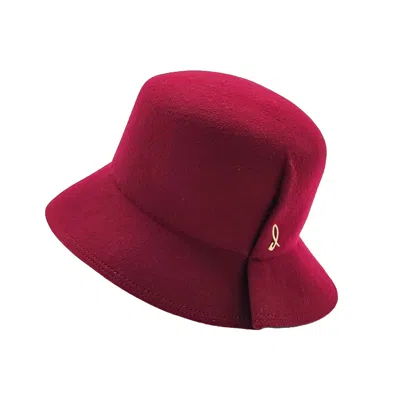 Doria 1905 Women's Red Bordeaux Wool Felt Rolling Cloche