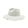 Doria 1905 Women's Tuff White Smooth Lapin Felt Wide Brim Drop Hat In White