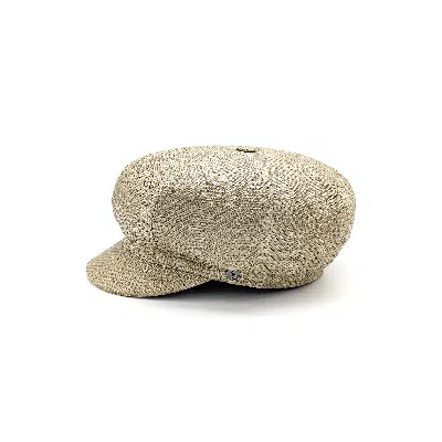 Doria 1905 Women's Yellow Herringbone Raffia Fabric Sailor Cap In Neutral