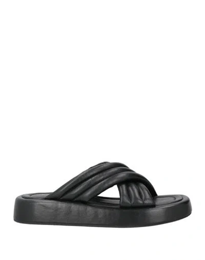 Doria Maria Woman Sandals Black Size 8 Leather In Black
