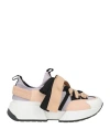 Doria Maria Woman Sneakers Beige Size 6 Leather, Textile Fibers In Multi