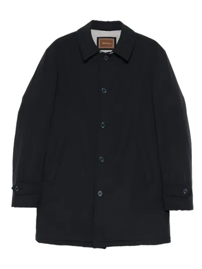 Doriani Buttoned Wool-lined Coat In Black