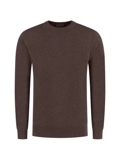 Doriani Cashmere Crew-neck Knitted Sweater In Brown