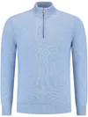 Doriani Cashmere Half-zip Cashmere Jumper In Blue