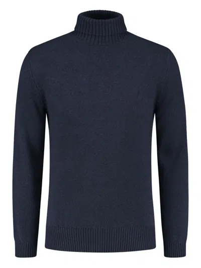 Doriani Cashmere High-neck Knitted Jumper In Blue