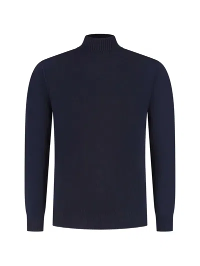 Doriani Cashmere High-neck Cashmere Sweater In Blue