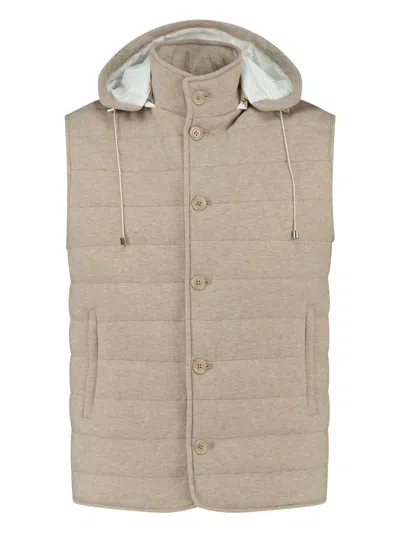 Doriani Cashmere Hooded Gilet In 中性色