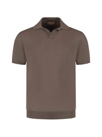 Doriani Cashmere Knitted Polo Shirt In Brown