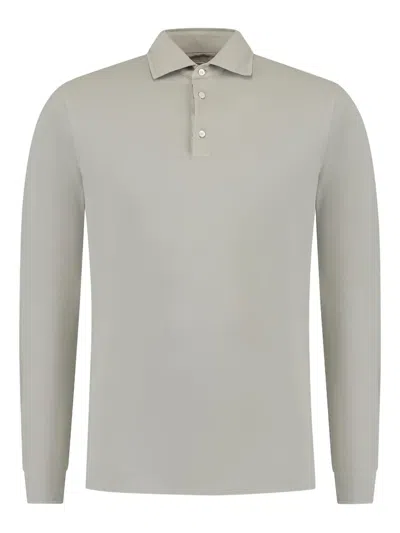 Doriani Cashmere Long-sleeved Polo Shirt In Neutral