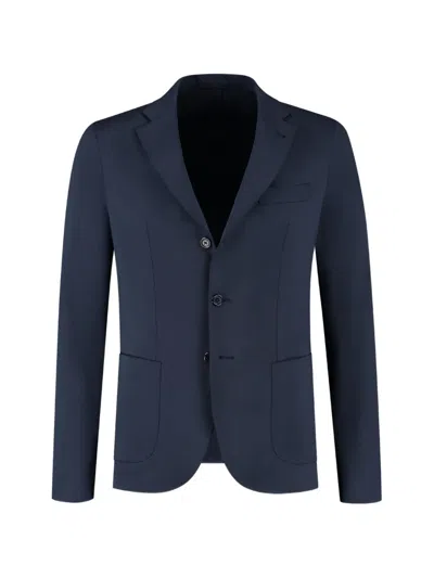 Doriani Cashmere Notched-lapel Blazer In Blue