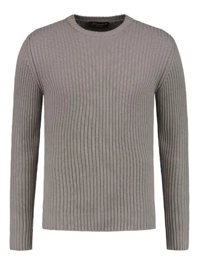 Doriani Cashmere Ribbed Jumper In Gray