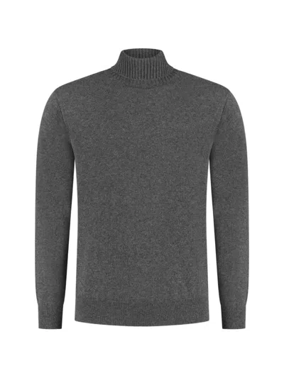Doriani Cashmere Ribbed-trim Roll-neck Sweater In Gray