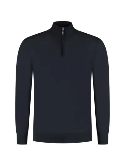 Doriani Cashmere Zip Cashmere Sweater In Blue