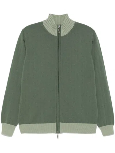 Doriani Cashmere Zip-up Cardigan In Grün