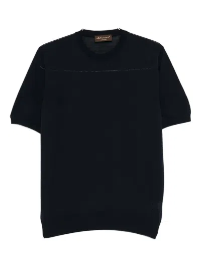 Doriani Fine Knit T-shirt In Blue