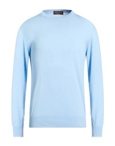 Doriani Man Sweater Light Blue Size 44 Cotton