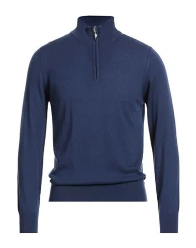 Doriani Man Turtleneck Navy Size 40 Cashmere In Blue