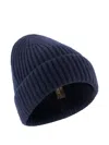 Doriani Ribbed Beanie Hat In Blue