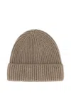 Doriani Ribbed Beanie Hat In Brown
