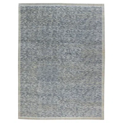Pre-owned Doris Leslie Blau Contemporary Abstract Stripes Slate Gray Carpet "drizzle" By