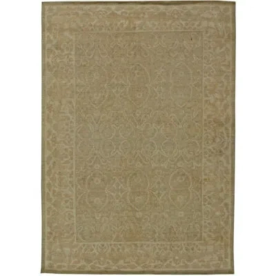 Doris Leslie Blau Modern Tabriz Design Beige/brown Handmade Wool Rug In Brown;beige