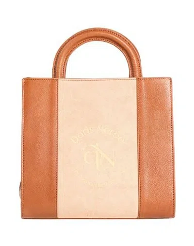 Doris Nérée Woman Handbag Tan Size - Leather, Textile Fibers In Brown