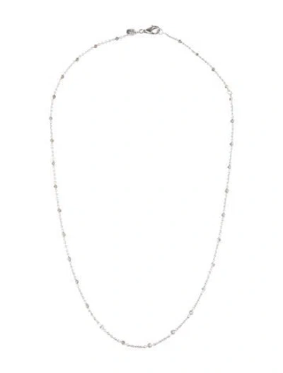 Pre-owned Doris Panos Vintage 18k Diamond Station Necklace, 18.25" In Multi