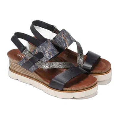 Dorking By Fluchos Agnes D8786 Sandal In Marino/marino/acero