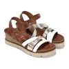 Dorking By Fluchos Women's Agnes D9055 Sandal In Blanco/champagne/cuero
