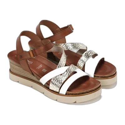 Dorking By Fluchos Women's Agnes D9055 Sandal In Blanco/champagne/cuero