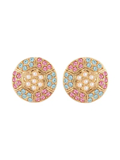 Pre-owned D'orlan Vintage 1980s D'orlan Round Earrings In Gold