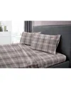Dormisette 250 Thread Count Luxury German Flannel Hemstitch Sheet Set In Gray