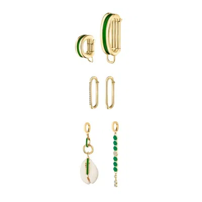 Dorne Women's Prosperity Set Of 6 Memento Charm In Green In Gold