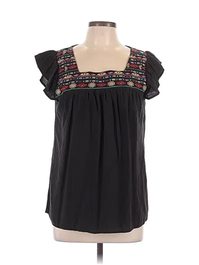 Pre-owned Dorose Short Sleeve Blouse In Black