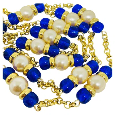 Pre-owned Dorota Lasak Paris 1980s Collection - Gold Plated Chain Glass Beads Necklace By  In Multi