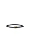 Dorothee Schumacher Thin Leather Belt With Signature Buckle In Black