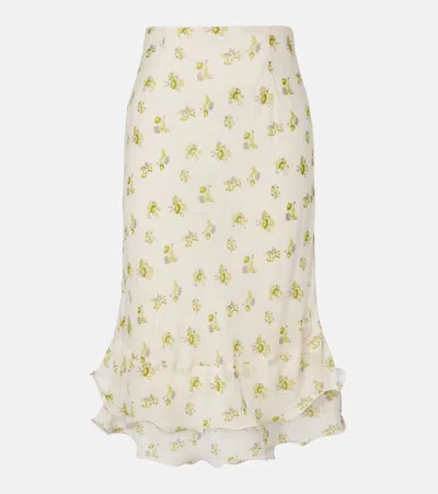 Dorothee Schumacher Airy Daydream Floral Midi Skirt In Neutral